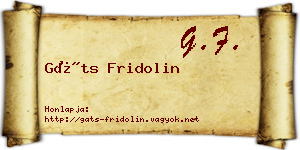 Gáts Fridolin névjegykártya
